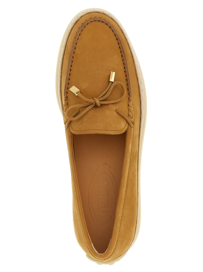 Tod's Beige Calfskin Slip-On Loafers for Women