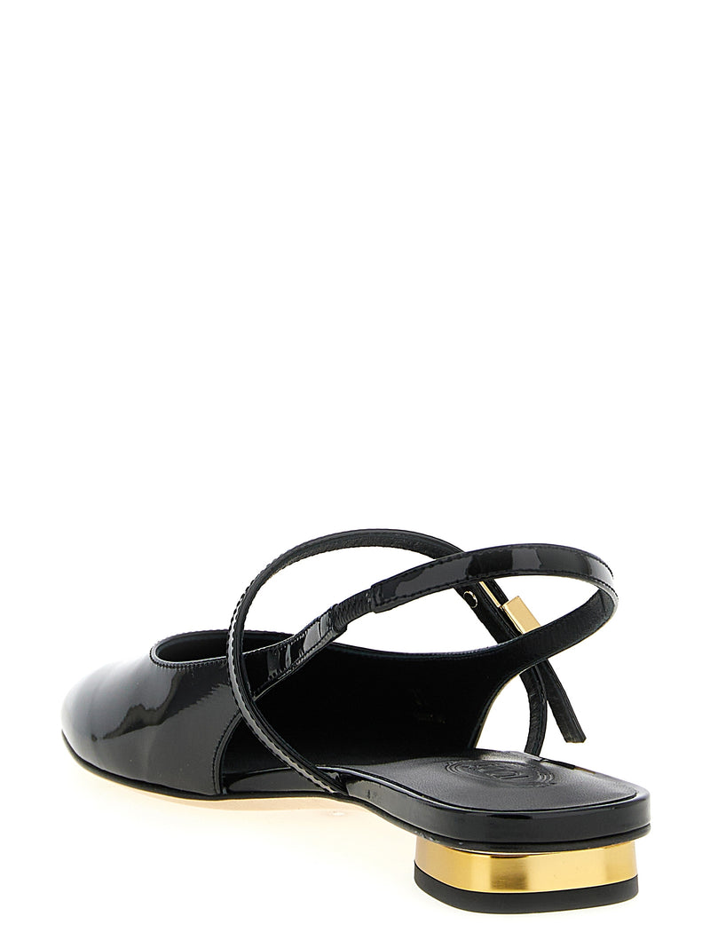 Tod's Black Calfskin Ballet Flats - Elegant Mary Jane Style