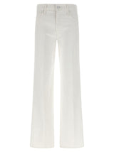 Mother Denim White Cotton Flared Jeans