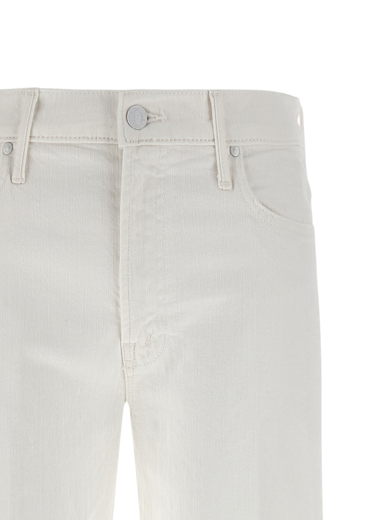 Jean flare Mother Denim en coton blanc