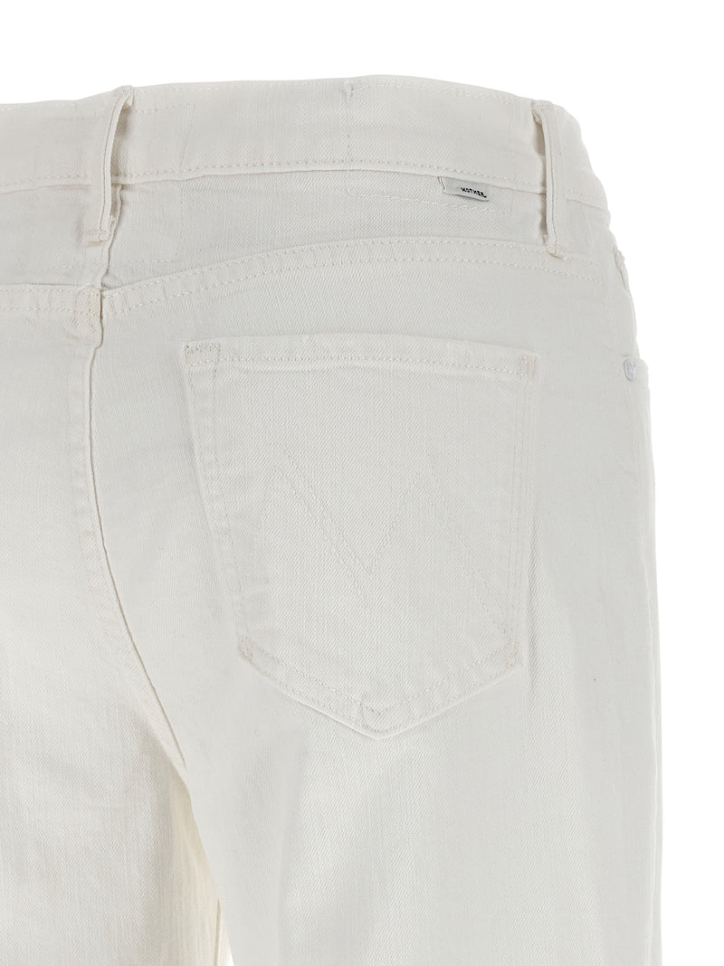 Jean flare Mother Denim en coton blanc
