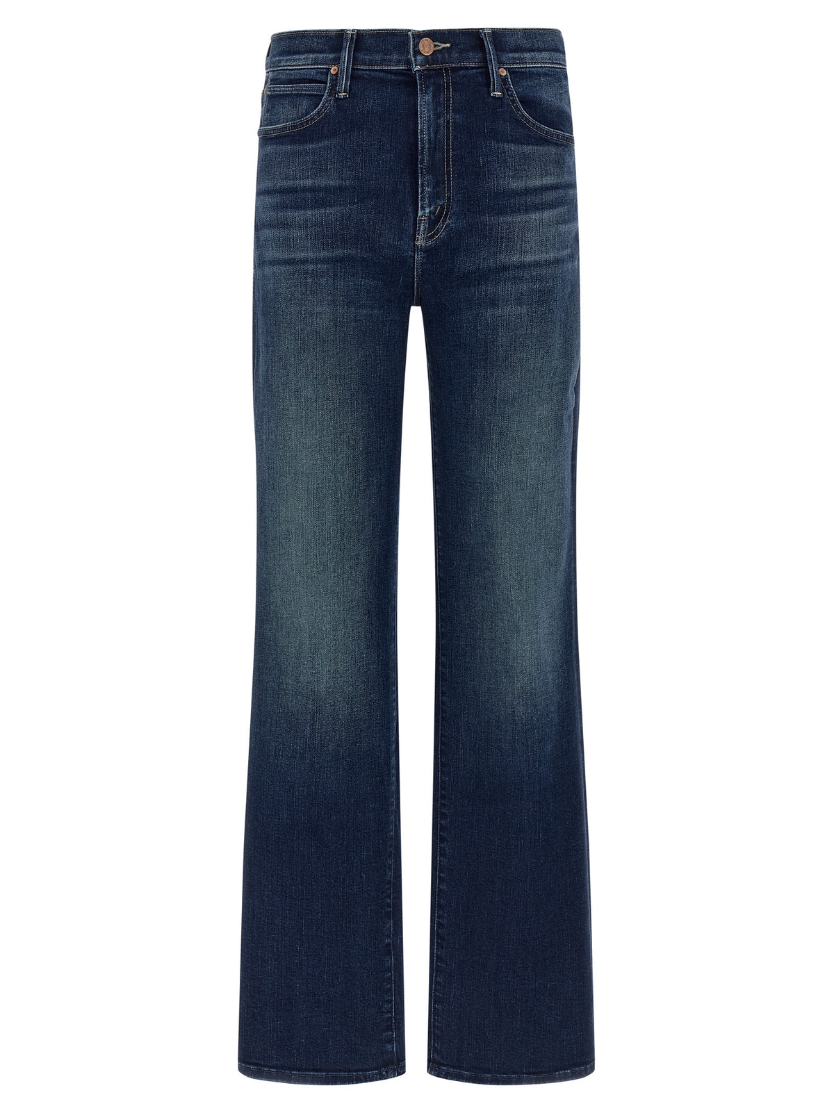 Jean droit en coton bleu Mother Denim