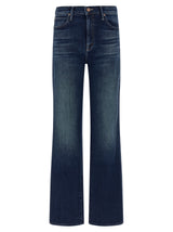 Jean droit en coton bleu Mother Denim