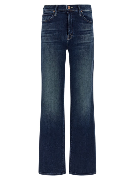 Jean droit en coton bleu Mother Denim
