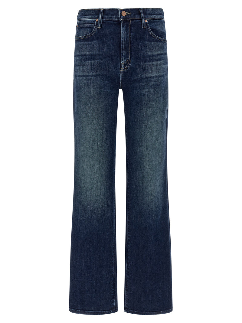 Jean droit en coton bleu Mother Denim