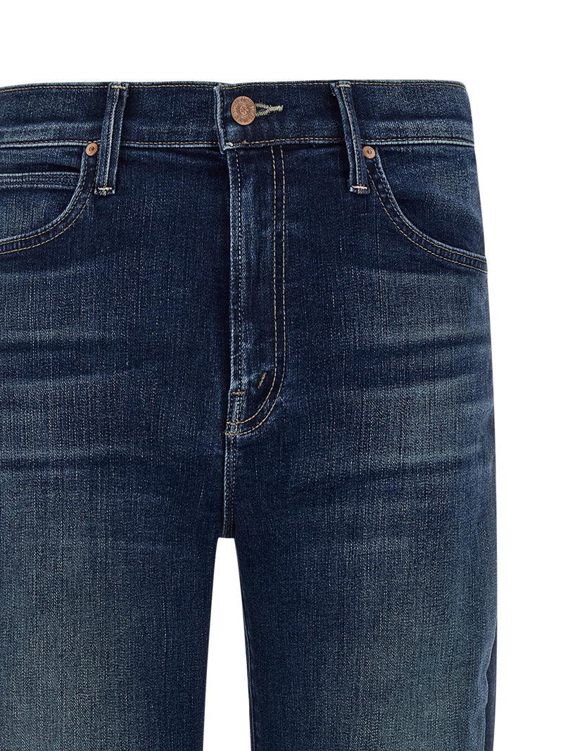 Jean droit en coton bleu Mother Denim