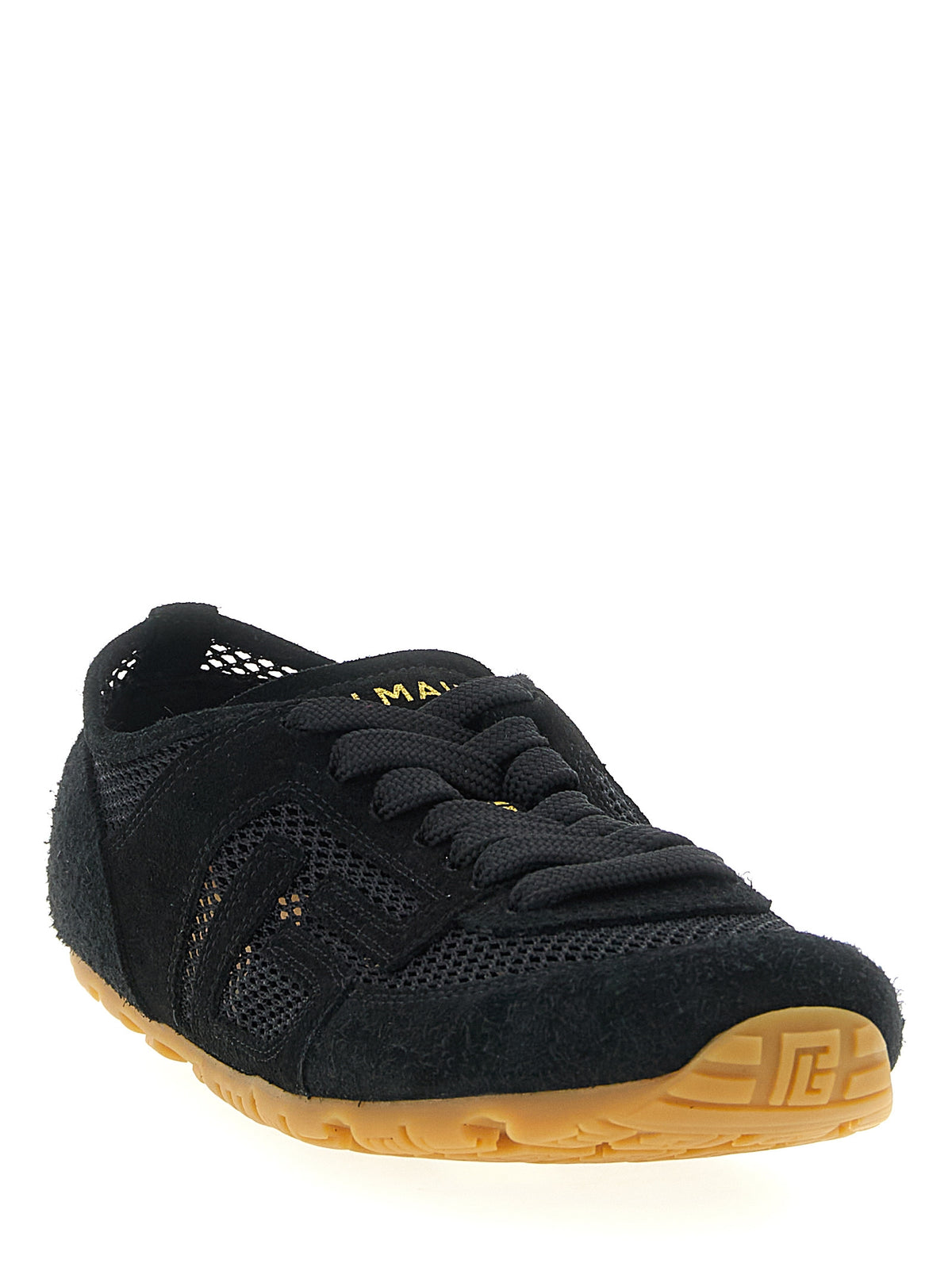Baskets athlétiques Balmain en cuir de veau noir
