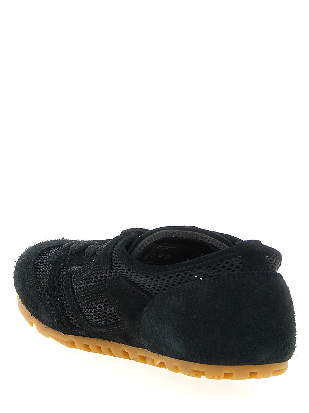 Baskets athlétiques Balmain en cuir de veau noir