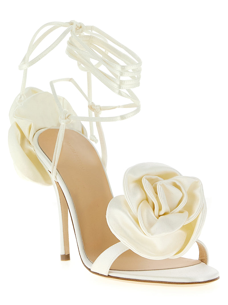 Magda Butrym White Viscose Stiletto Heel Sandals