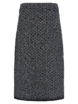 Fabiana Filippi Blue Cotton Midi Skirt