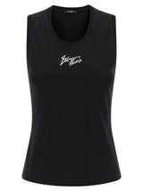 Balmain Black Cotton Sleeveless T-Shirt