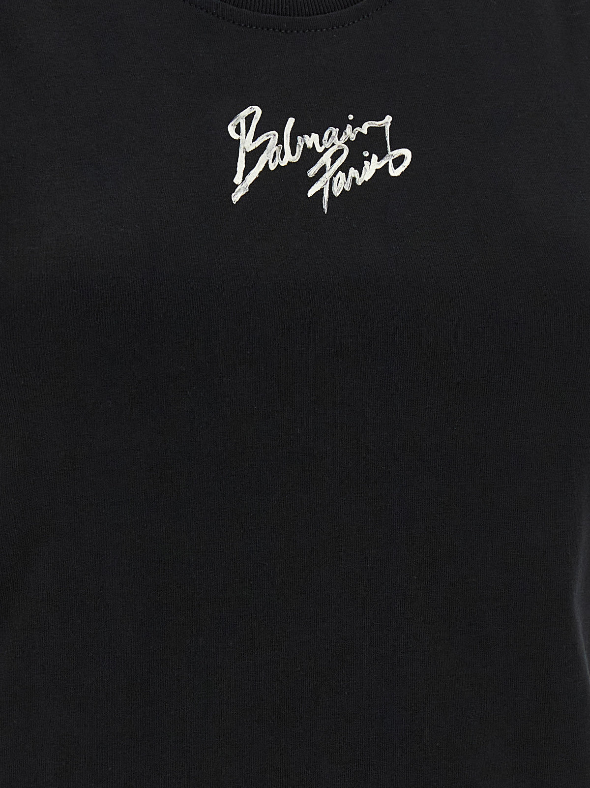 Balmain Black Cotton Sleeveless T-Shirt