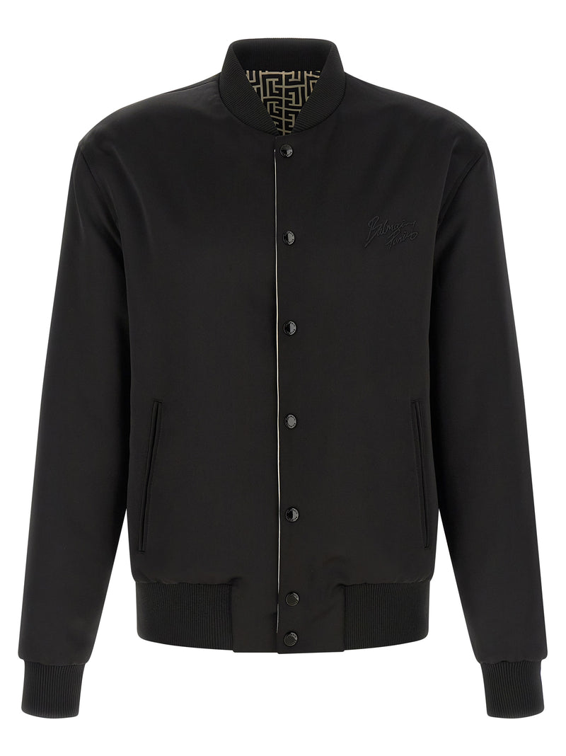 Bomber Balmain en polyamide noir