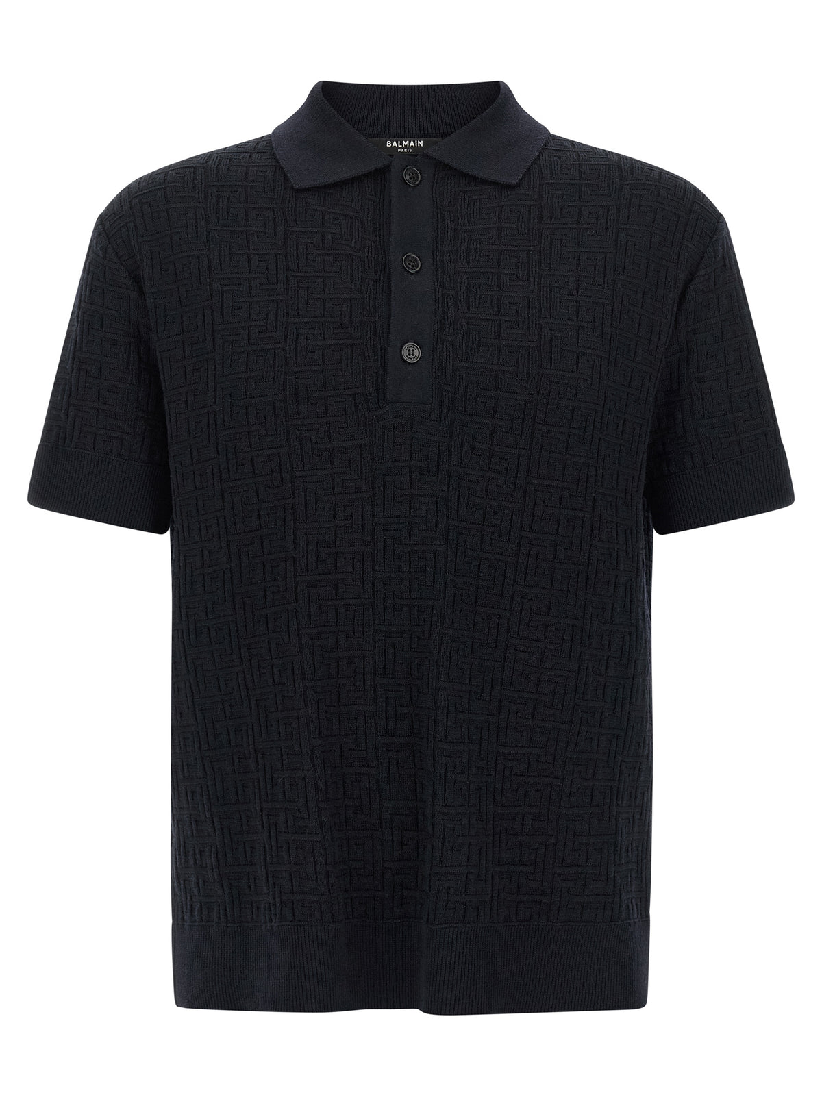 Balmain Blue Wool Polo Shirt