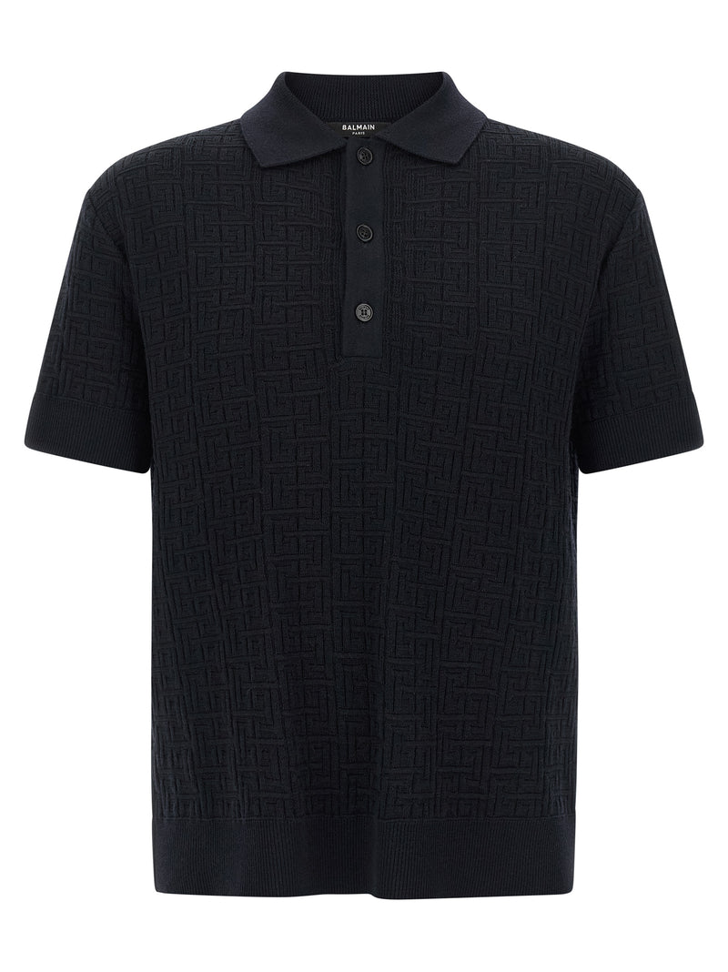 Polo Balmain bleu en laine