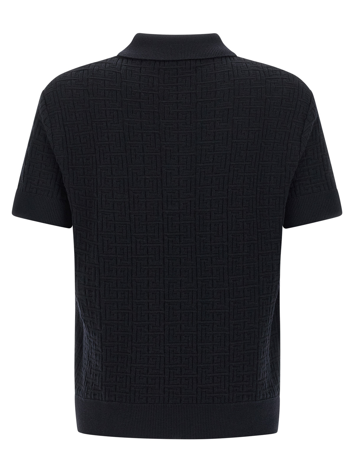 Balmain Blue Wool Polo Shirt