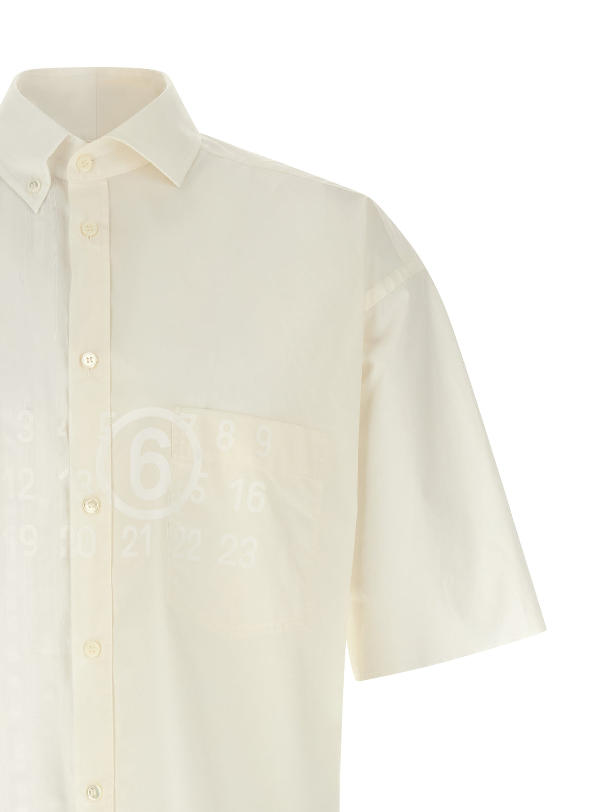 MM6 Maison Margiela White Cotton Blouse - Asymmetric Design