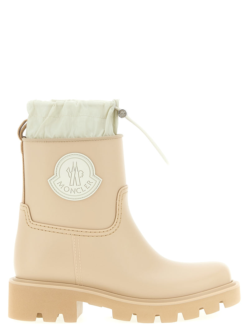 Bottines Moncler beiges en PVC
