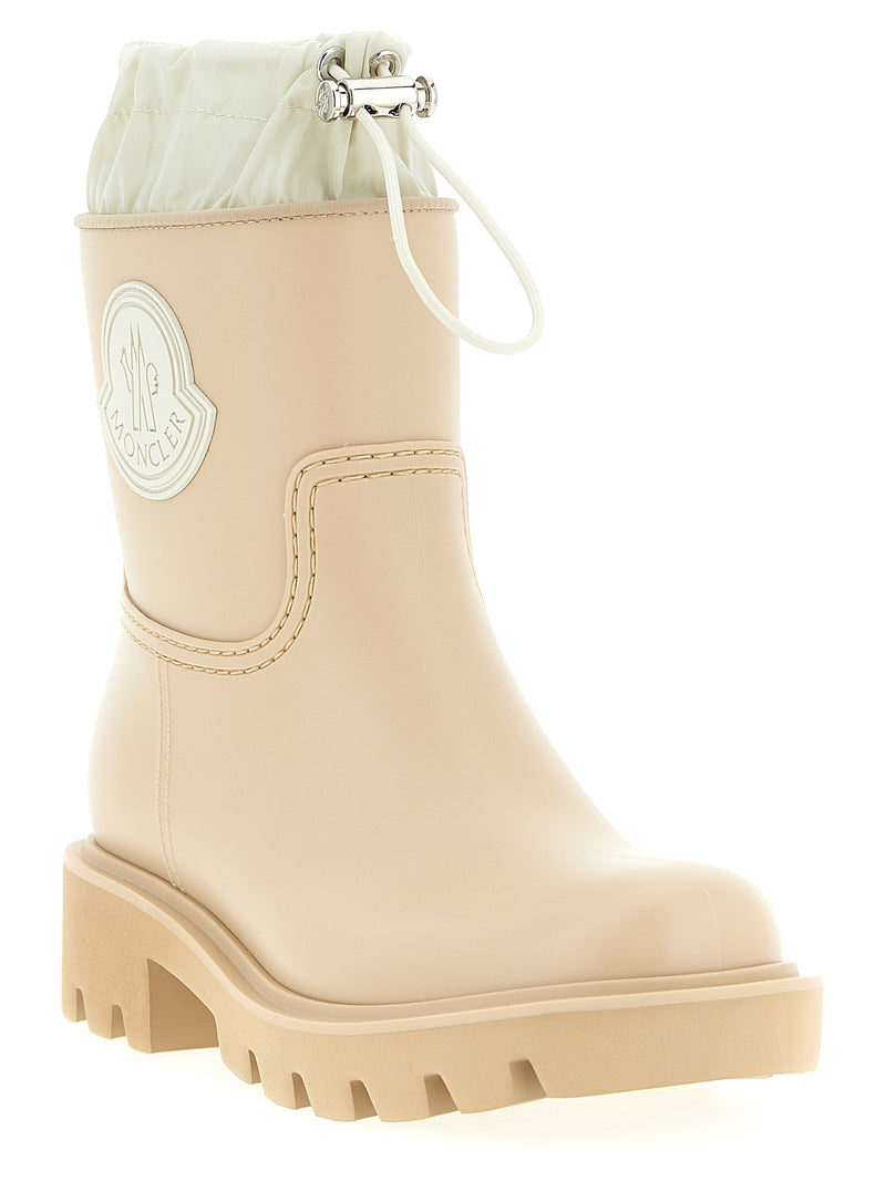 Bottines Moncler beiges en PVC