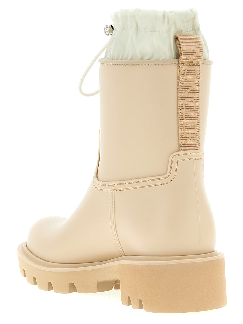 Bottines Moncler beiges en PVC