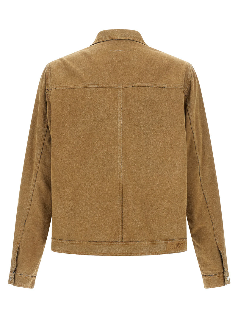 MM6 Maison Margiela Beige Cotton Denim Jacket