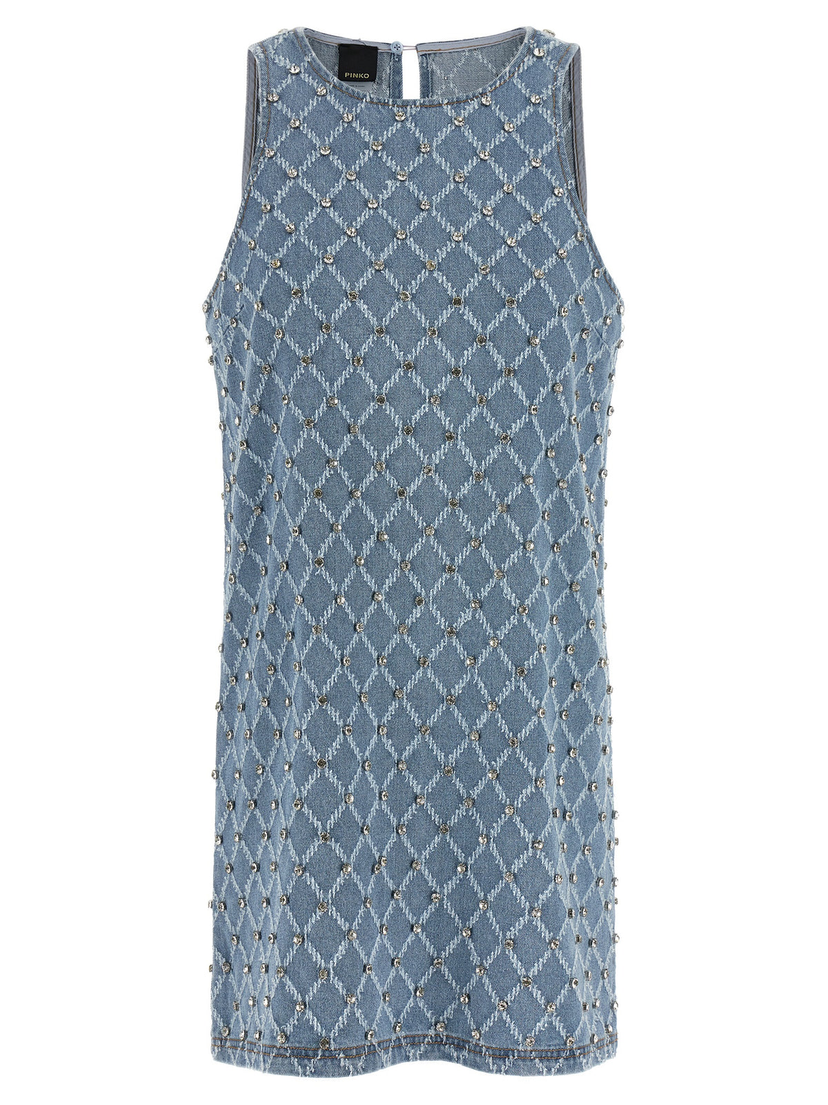 PINKO Blue Cotton Short Dress