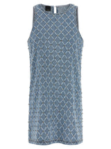 PINKO Blue Cotton Short Dress