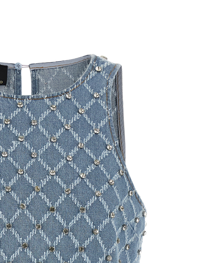 PINKO ‘Amorino’ Blue Cotton Mini Dress for Women