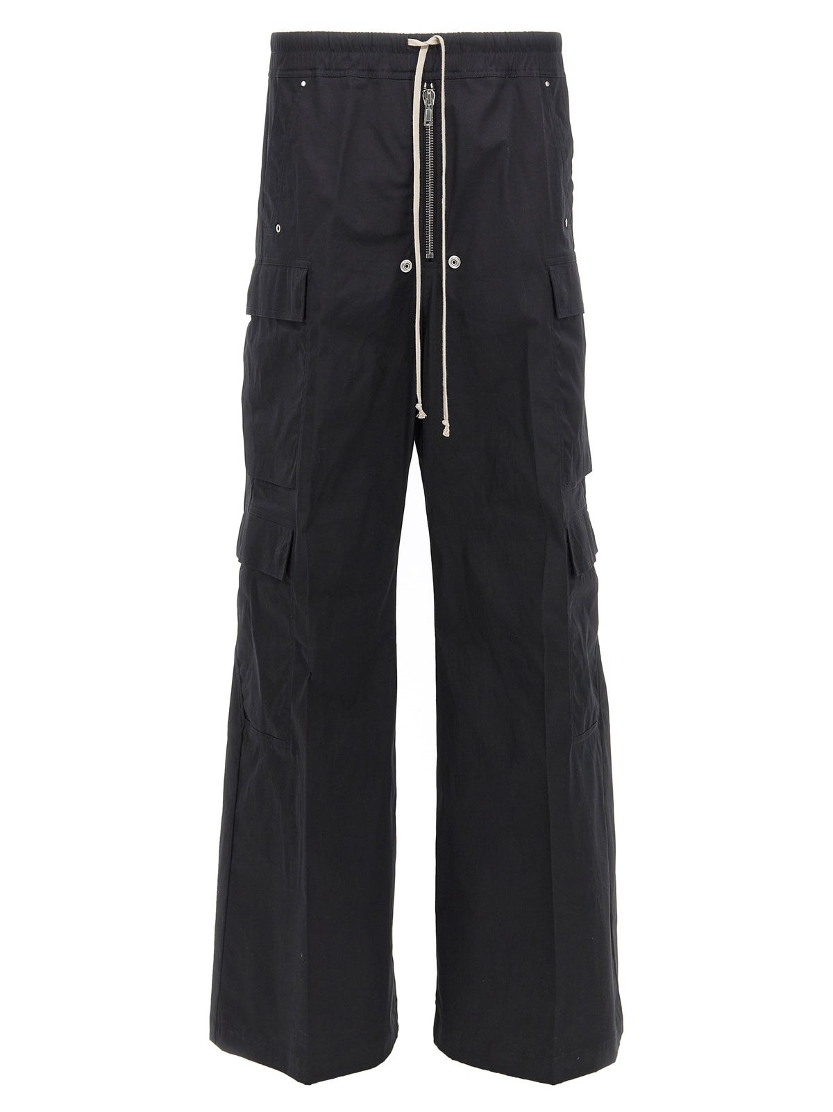 Rick Owens Black Cotton Cargo Pants