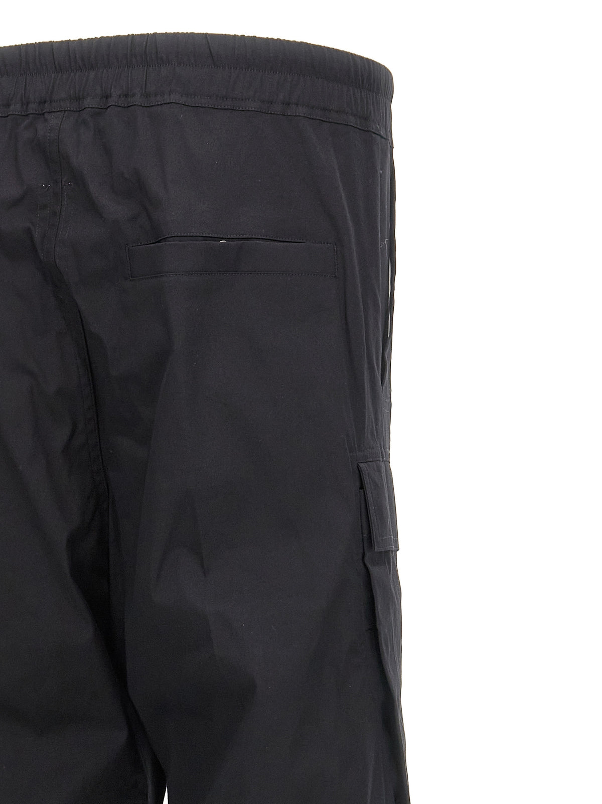 Rick Owens Black Cotton Cargo Pants