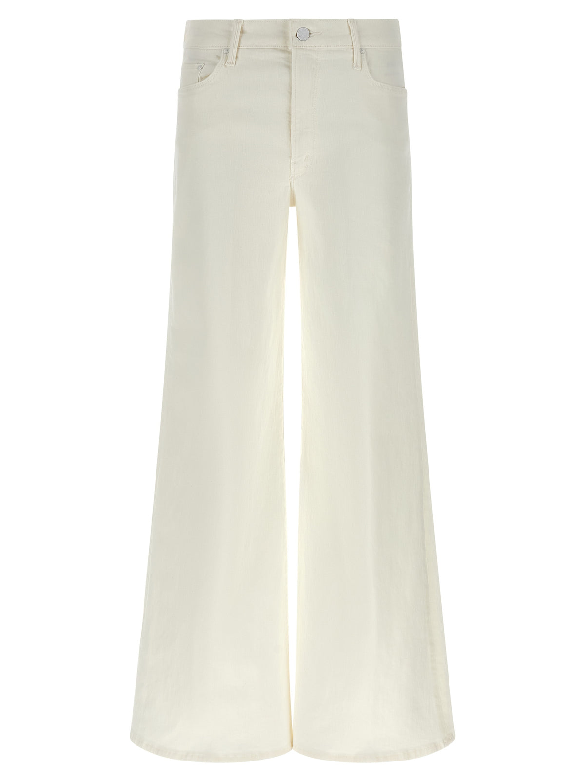 Mother Denim White Cotton Flared Jeans - The Twister Sneak