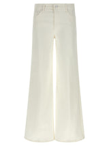 Mother Denim White Cotton Flared Jeans - The Twister Sneak