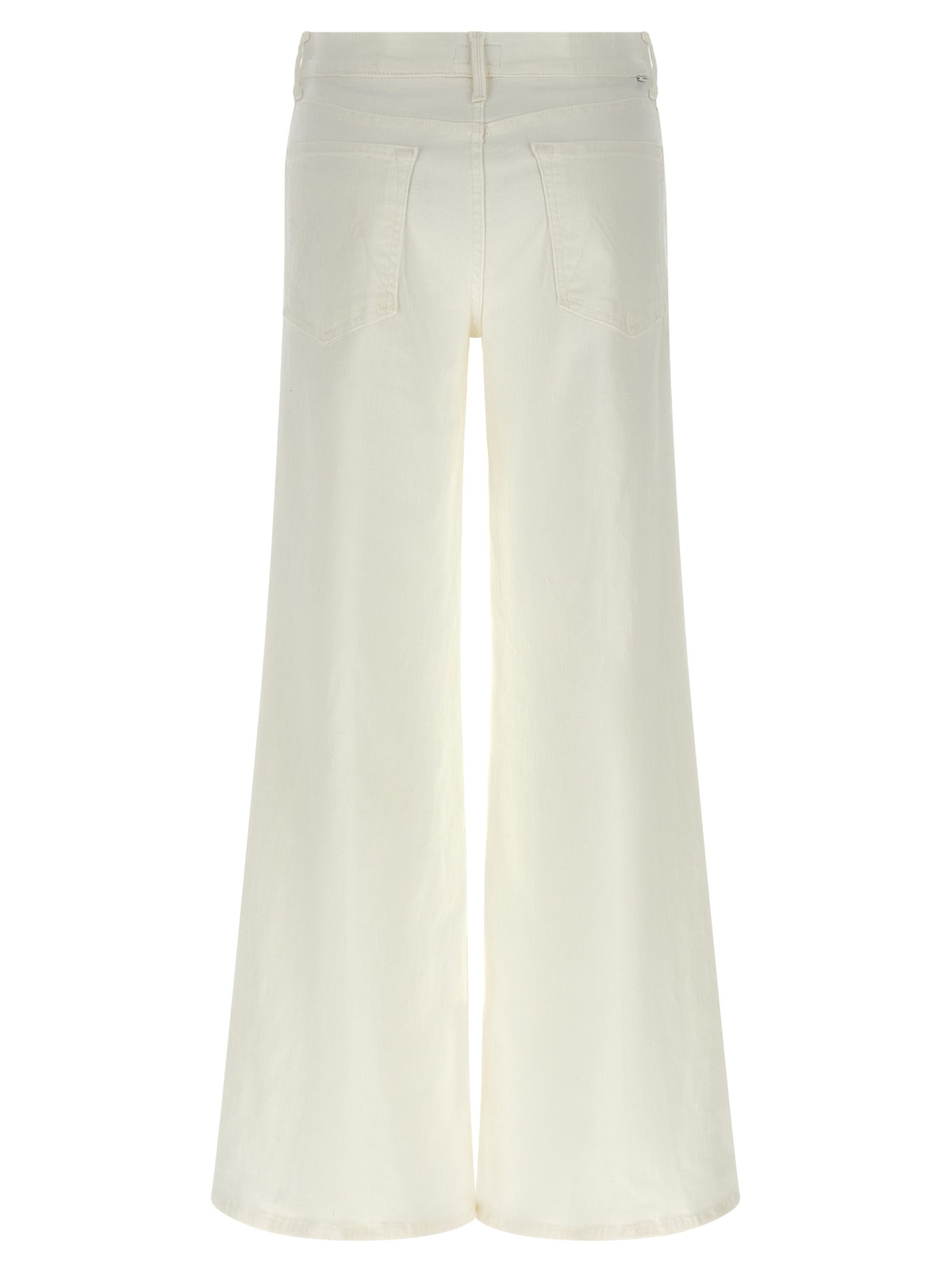 Mother Denim White Cotton Flared Jeans - The Twister Sneak