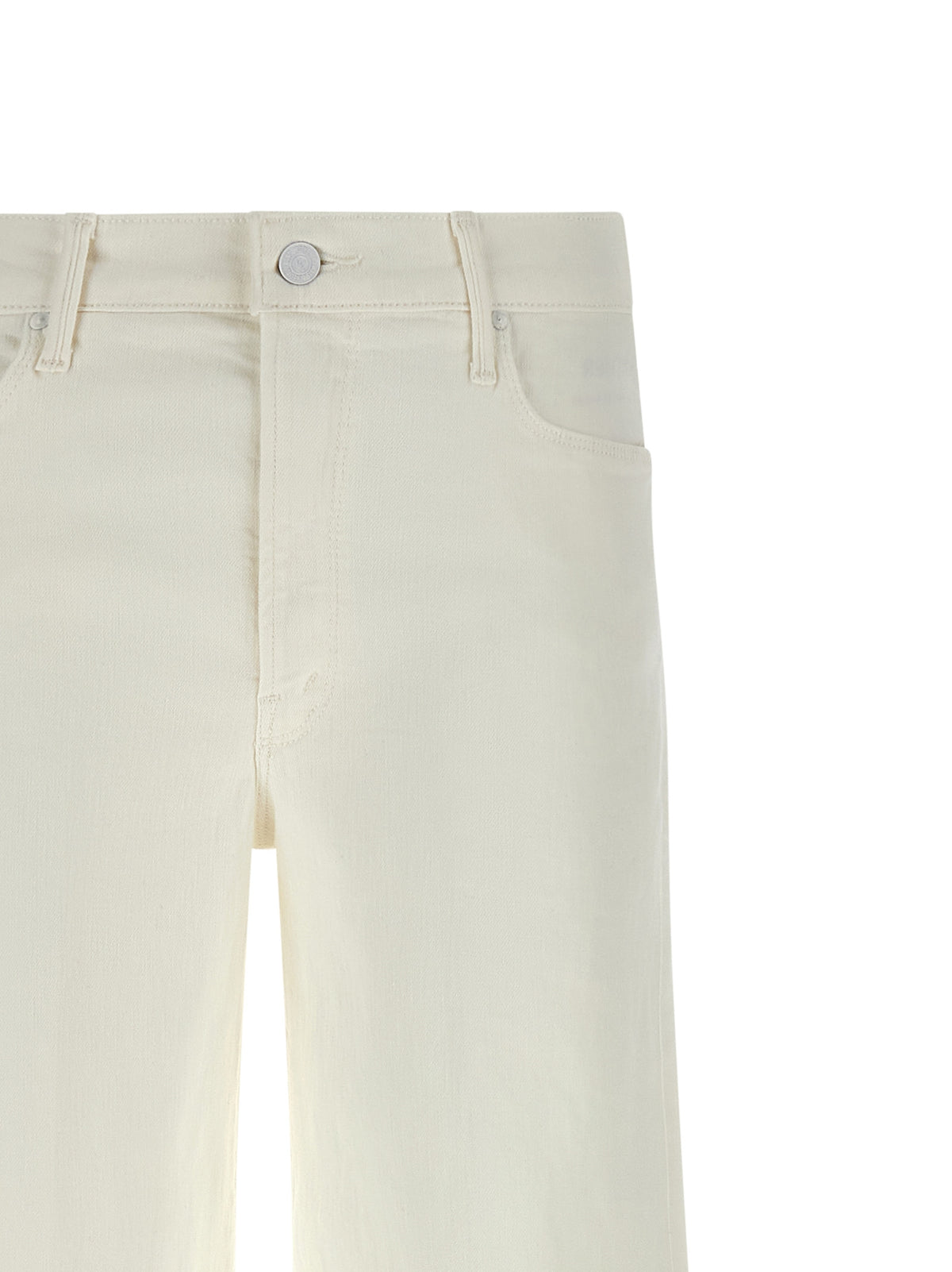 Mother Denim White Cotton Flared Jeans - The Twister Sneak