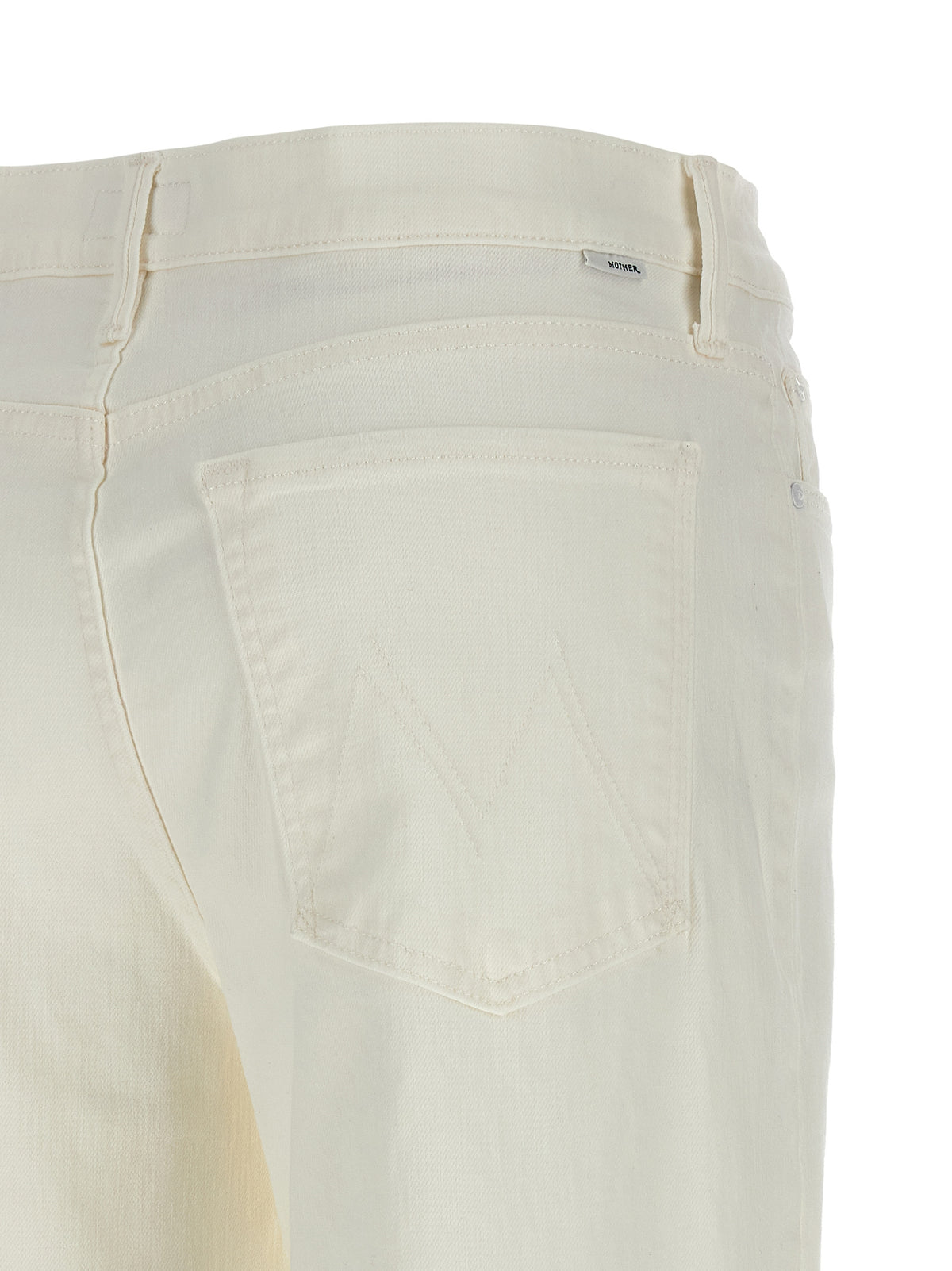Mother Denim White Cotton Flared Jeans - The Twister Sneak