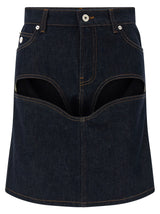 Jean Paul Gaultier Blue Cotton Long Skirt