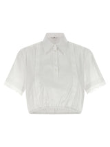 Ermanno Scervino White Cotton Blouse with Lace Inserts