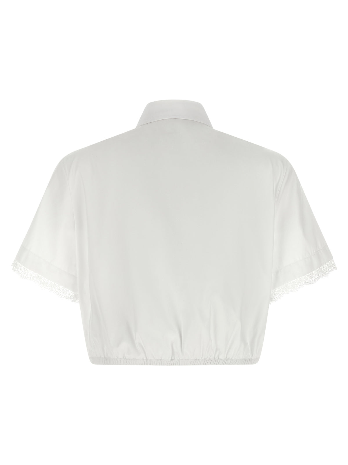 Ermanno Scervino White Cotton Blouse with Lace Inserts