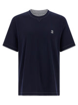 Brunello Cucinelli Blue Cotton T-Shirt - Luxurious Casual Wear