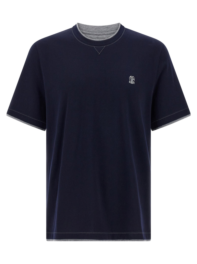 Brunello Cucinelli Blue Cotton T-Shirt - Luxurious Casual Wear