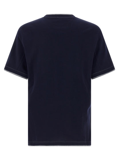 Brunello Cucinelli Blue Cotton T-Shirt