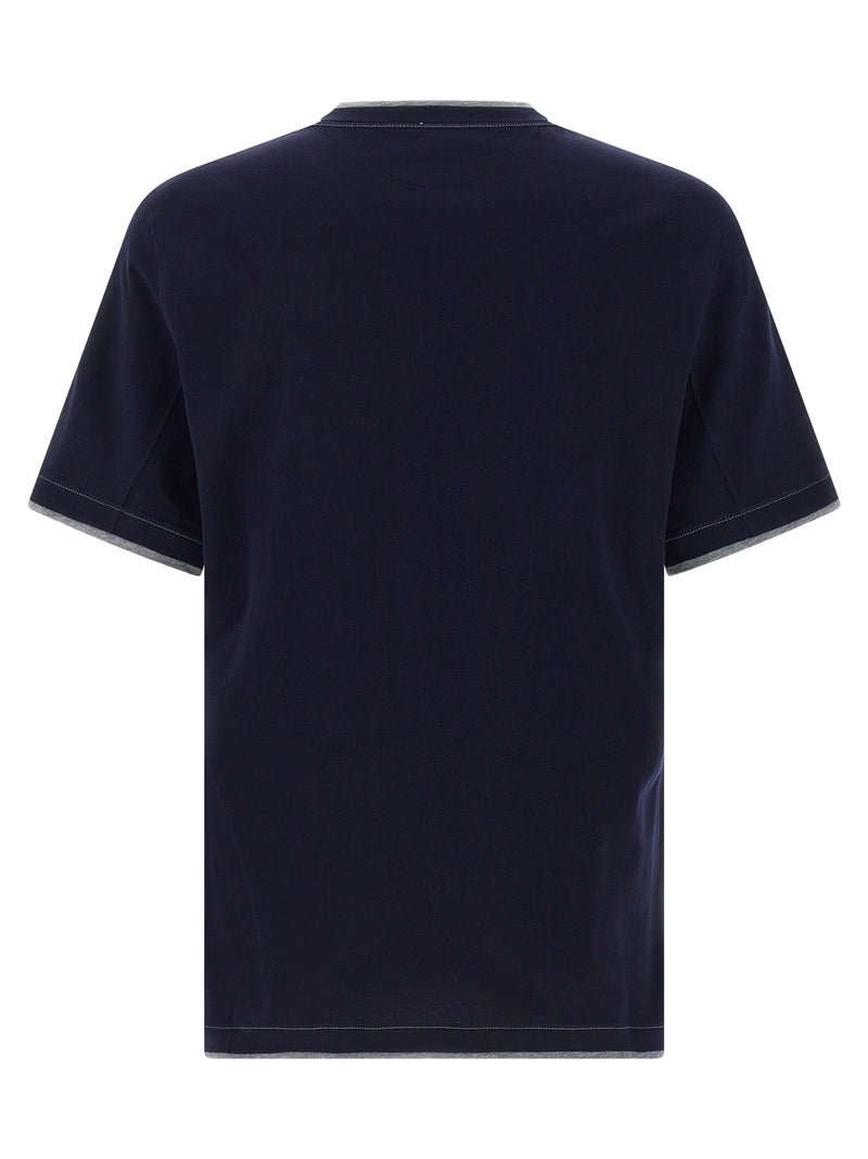 Brunello Cucinelli Blue Cotton T-Shirt - Luxurious Casual Wear