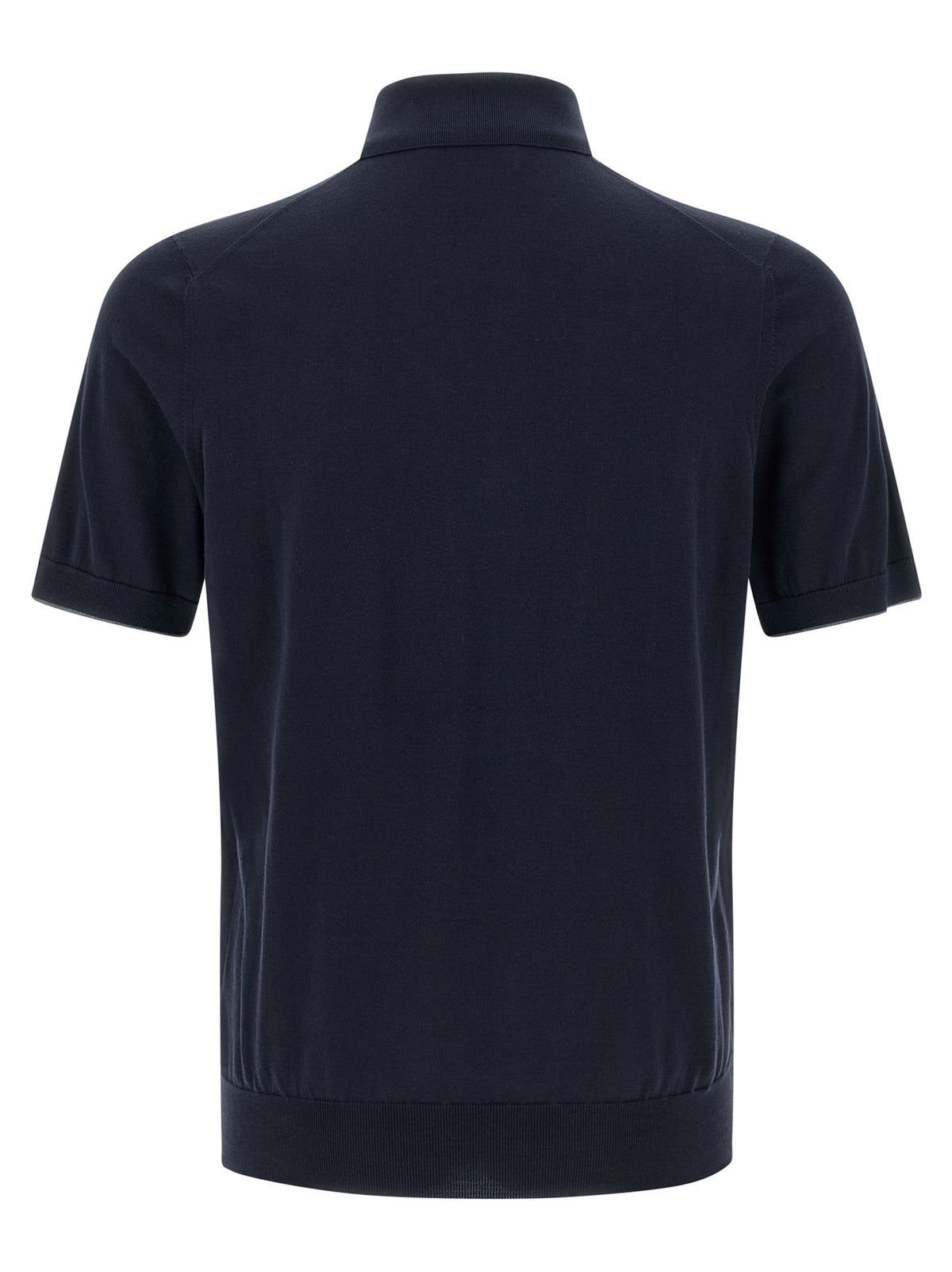 Polo Brunello Cucinelli en coton bleu