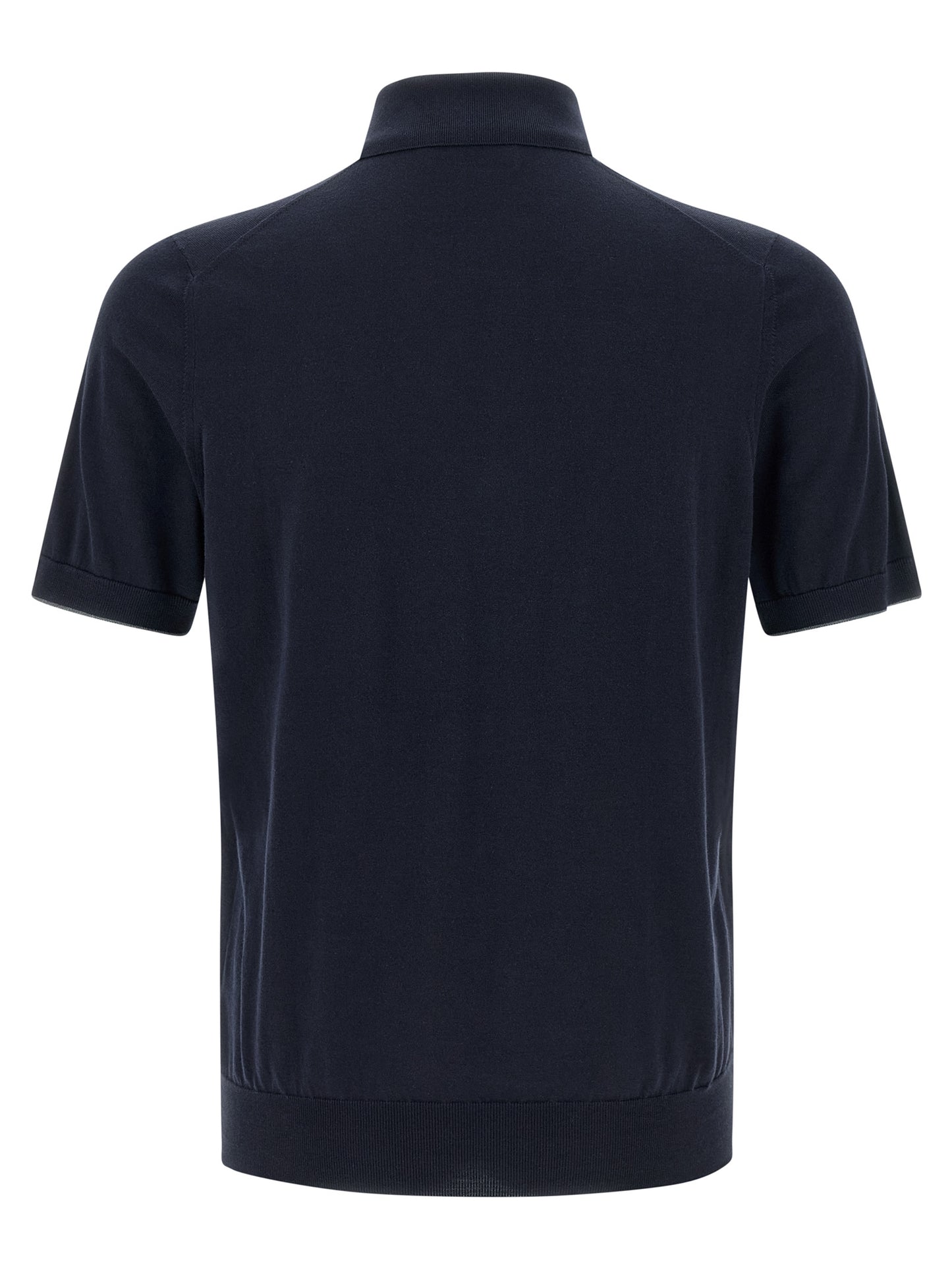 Polo Brunello Cucinelli en coton bleu