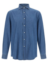 Brunello Cucinelli Blue Cotton Blouse