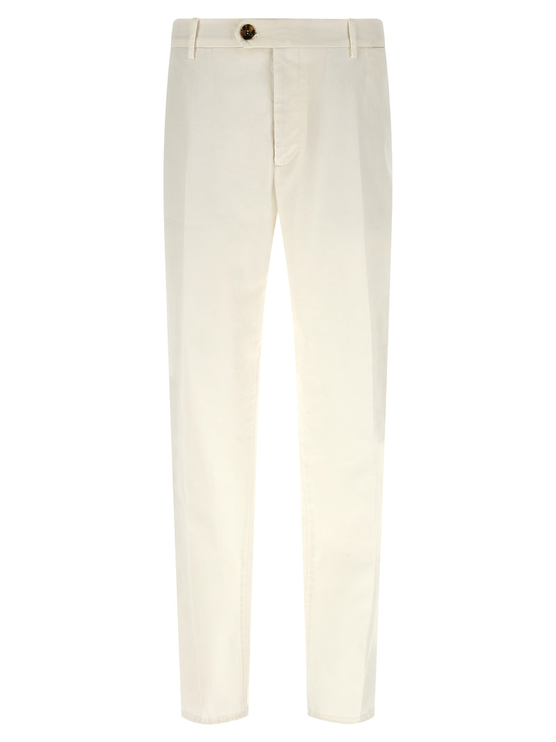 Pantalon décontracté en coton blanc Brunello Cucinelli