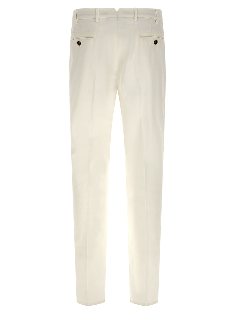 Pantalon décontracté en coton blanc Brunello Cucinelli