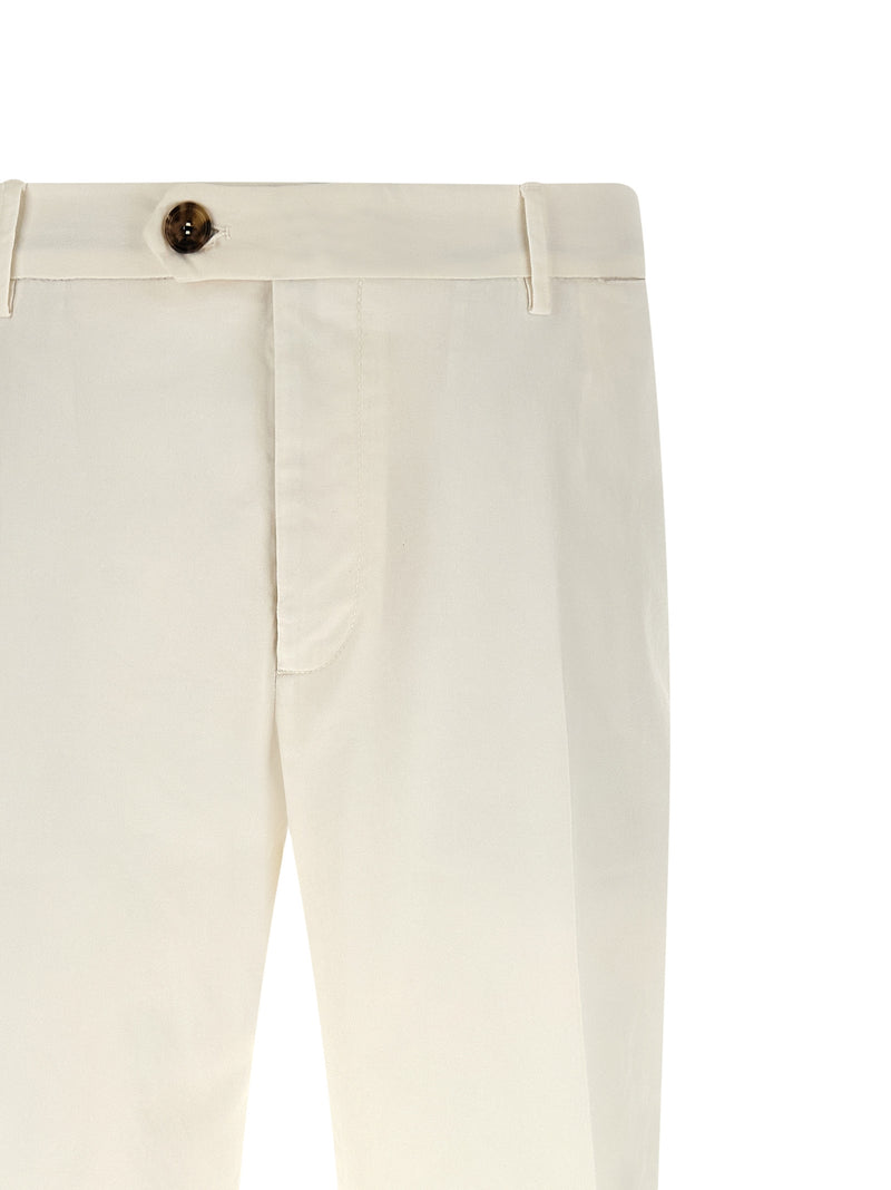 Pantalon décontracté en coton blanc Brunello Cucinelli