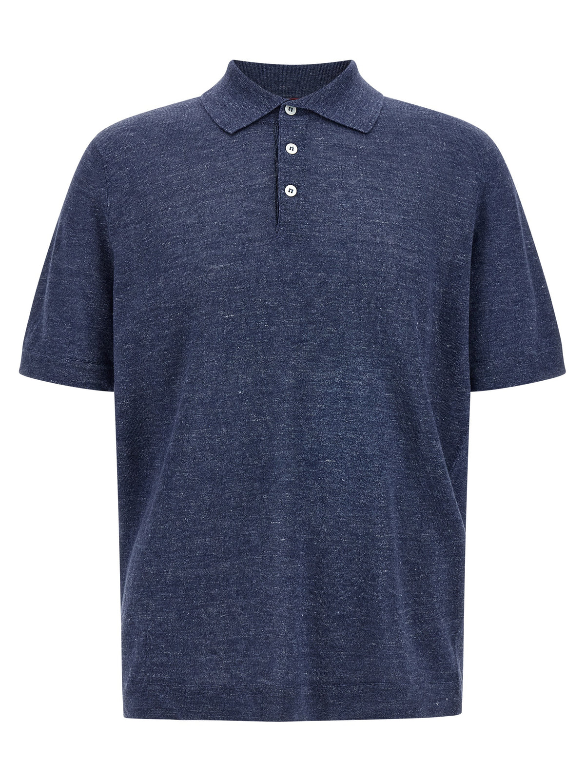Brunello Cucinelli Blue Linen Polo Shirt for Men