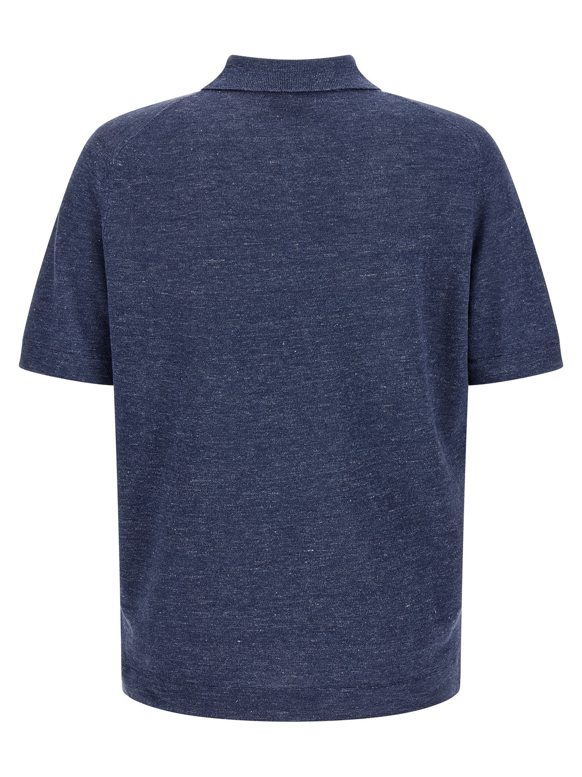 Brunello Cucinelli Blue Linen Polo Shirt for Men